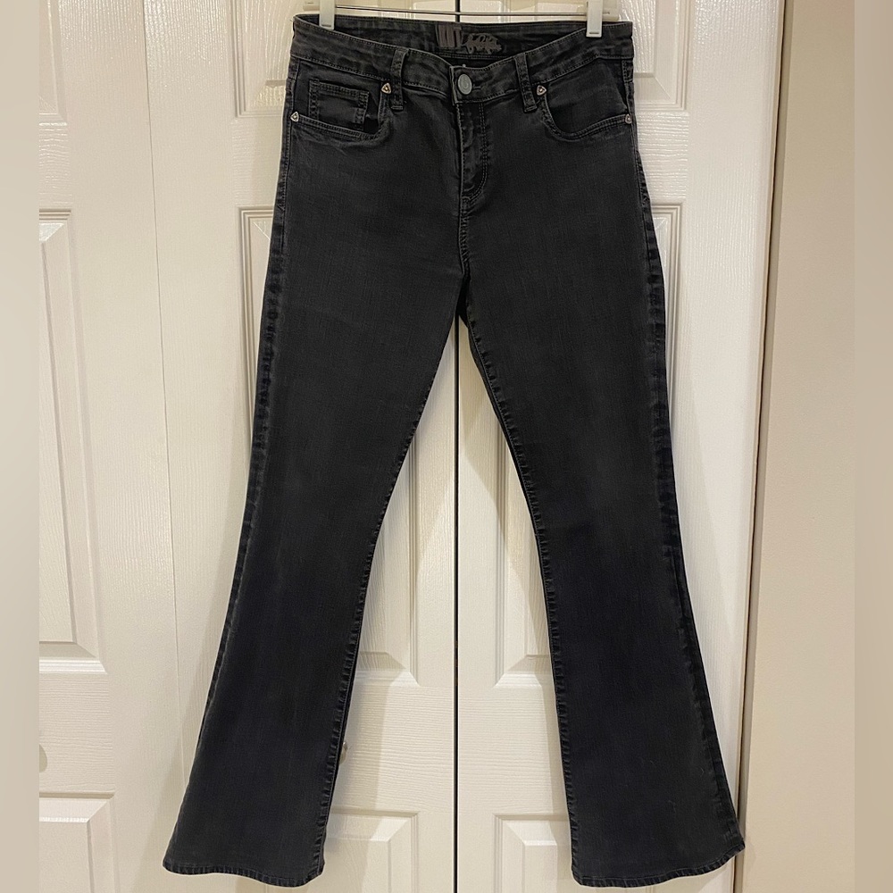 Low-Rise, Wide Leg Black Jeans by Kut